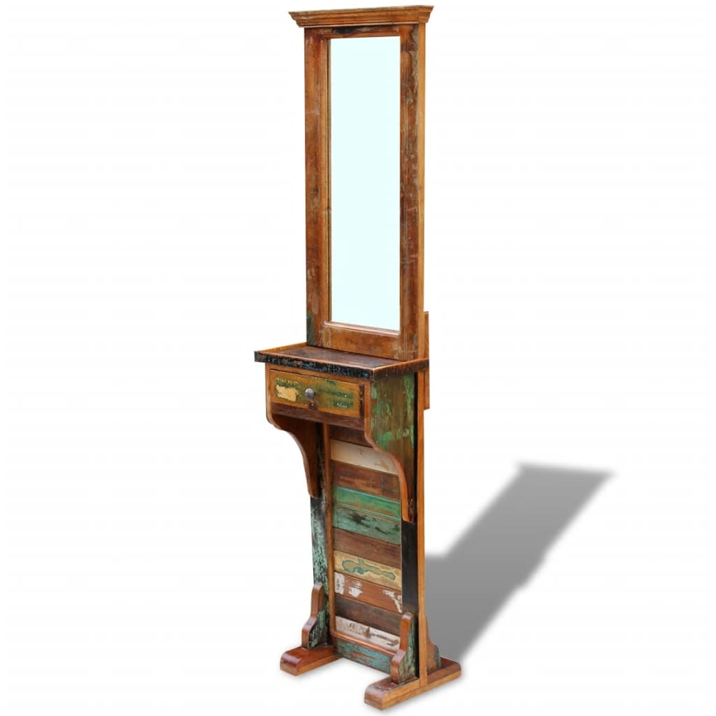Miroir de vestiaire en bois recyclé 47x23x180 cm