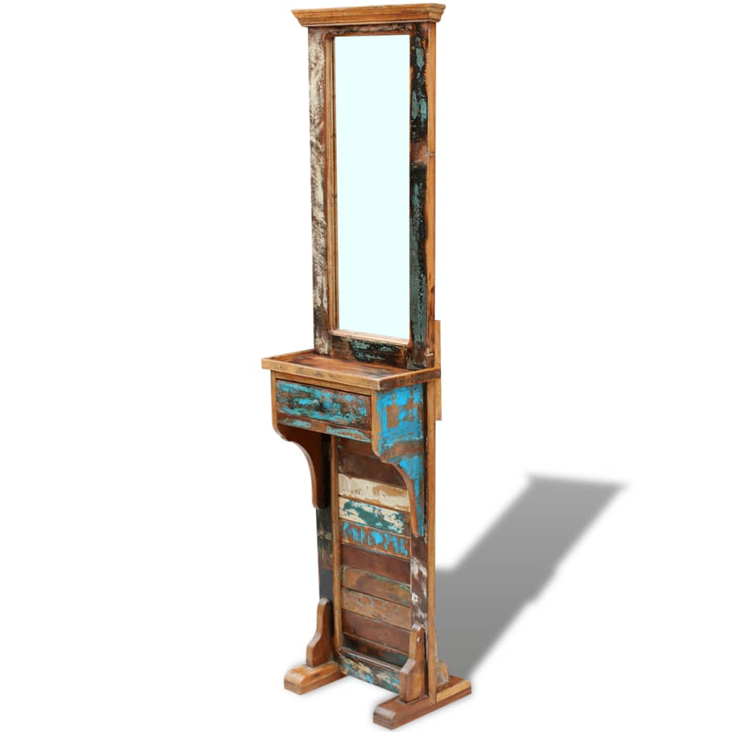 Miroir de vestiaire en bois recyclé 47x23x180 cm