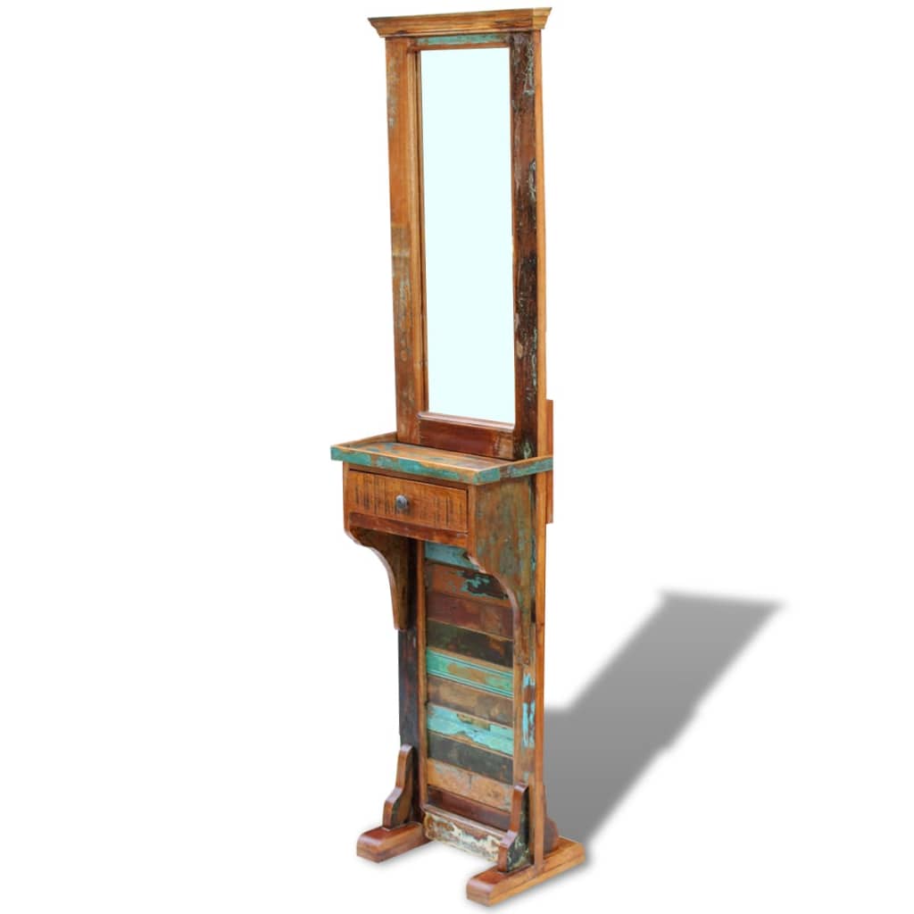 Miroir de vestiaire en bois recyclé 47x23x180 cm