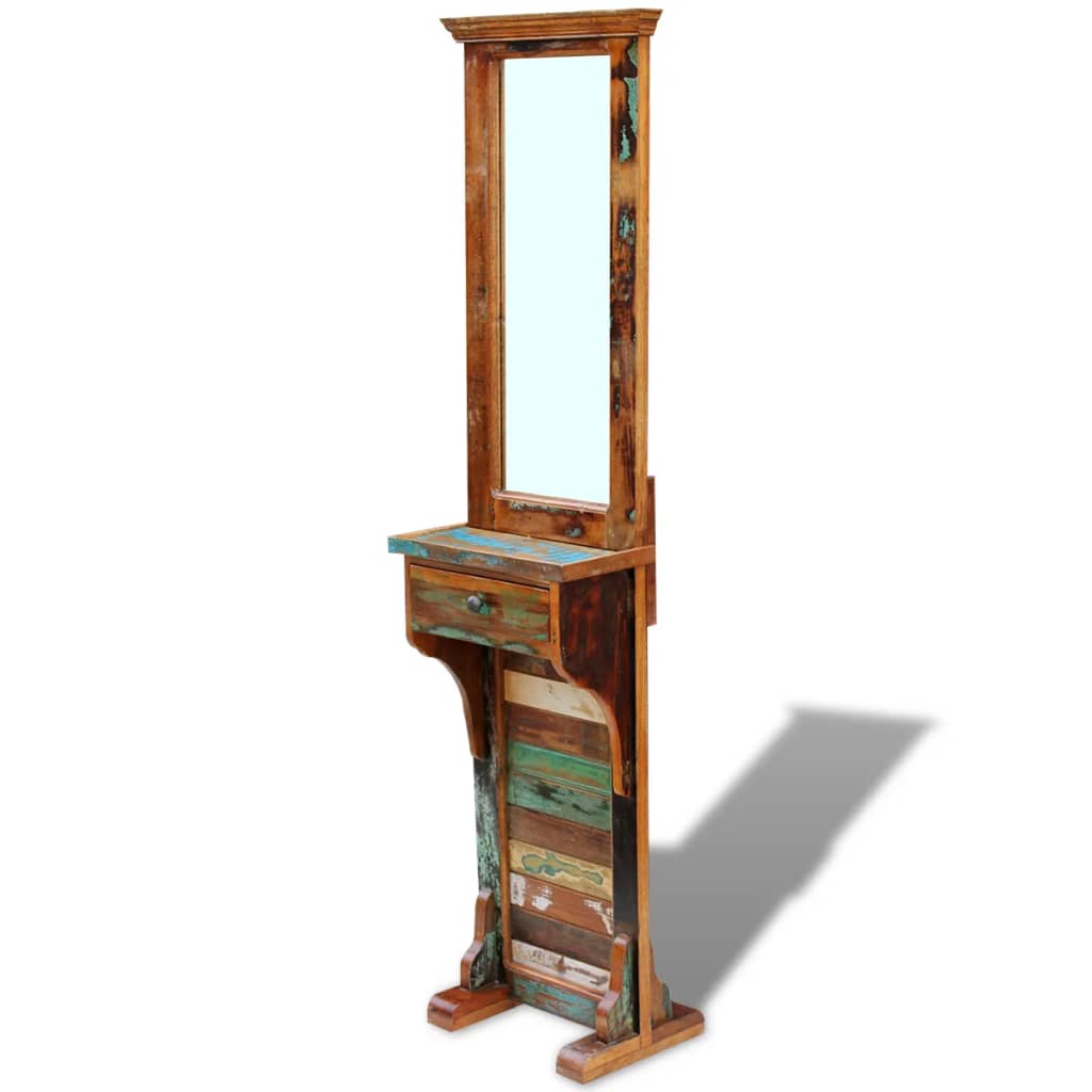 Miroir de vestiaire en bois recyclé 47x23x180 cm