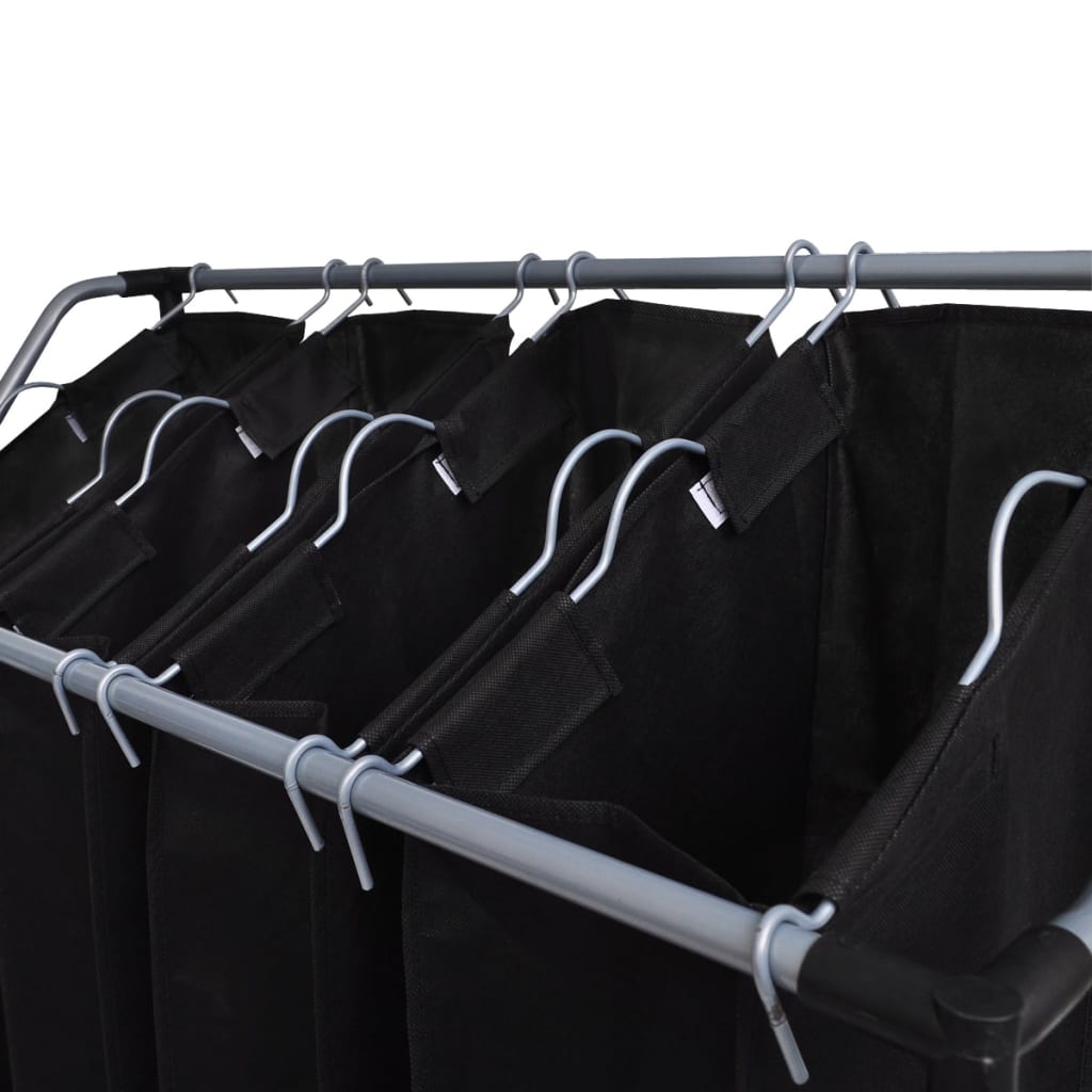 Laundry Baskets with Bags 2 Pack Black and Grey