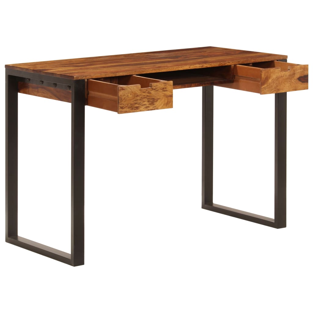 Desk 110 x 55 x 78 cm Solid Acacia Wood and Steel