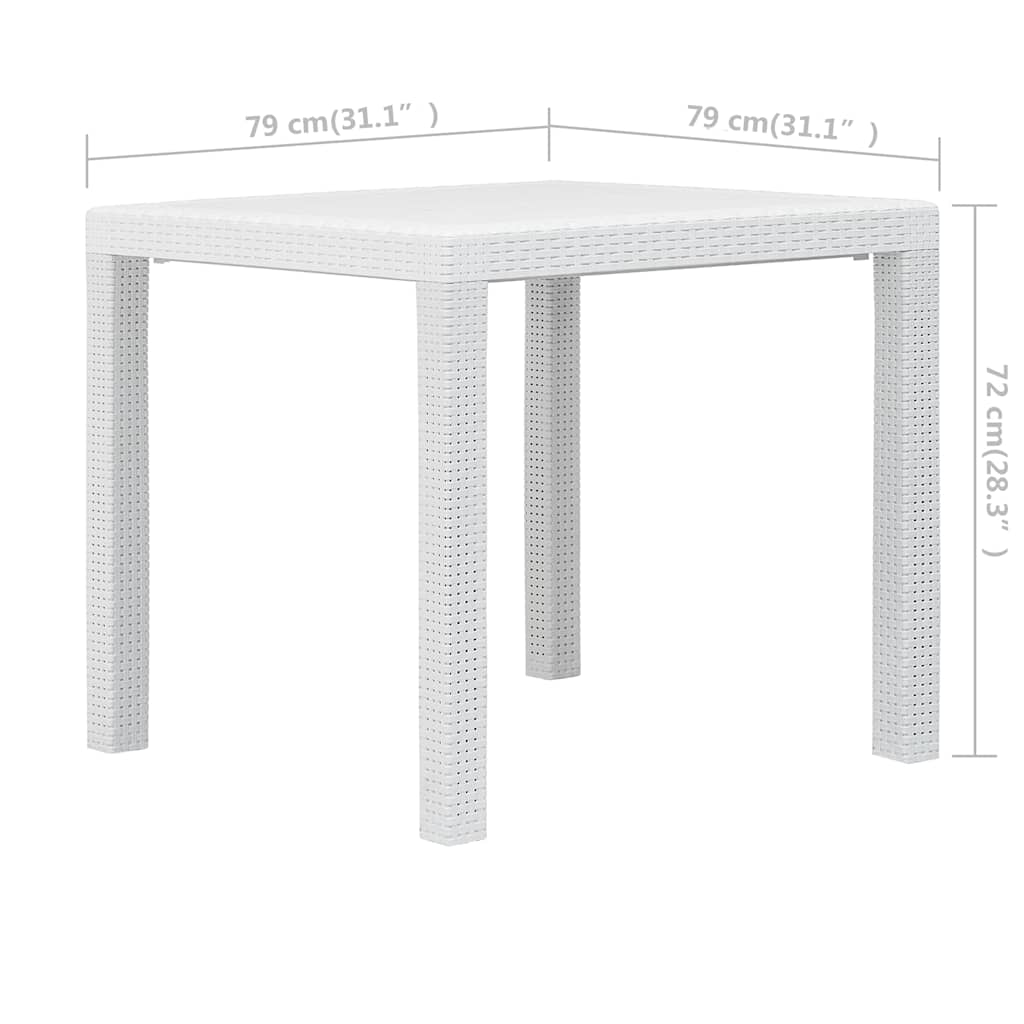 3-tlg. Bistro-Set Kunststoff Weiß Rattan-Optik