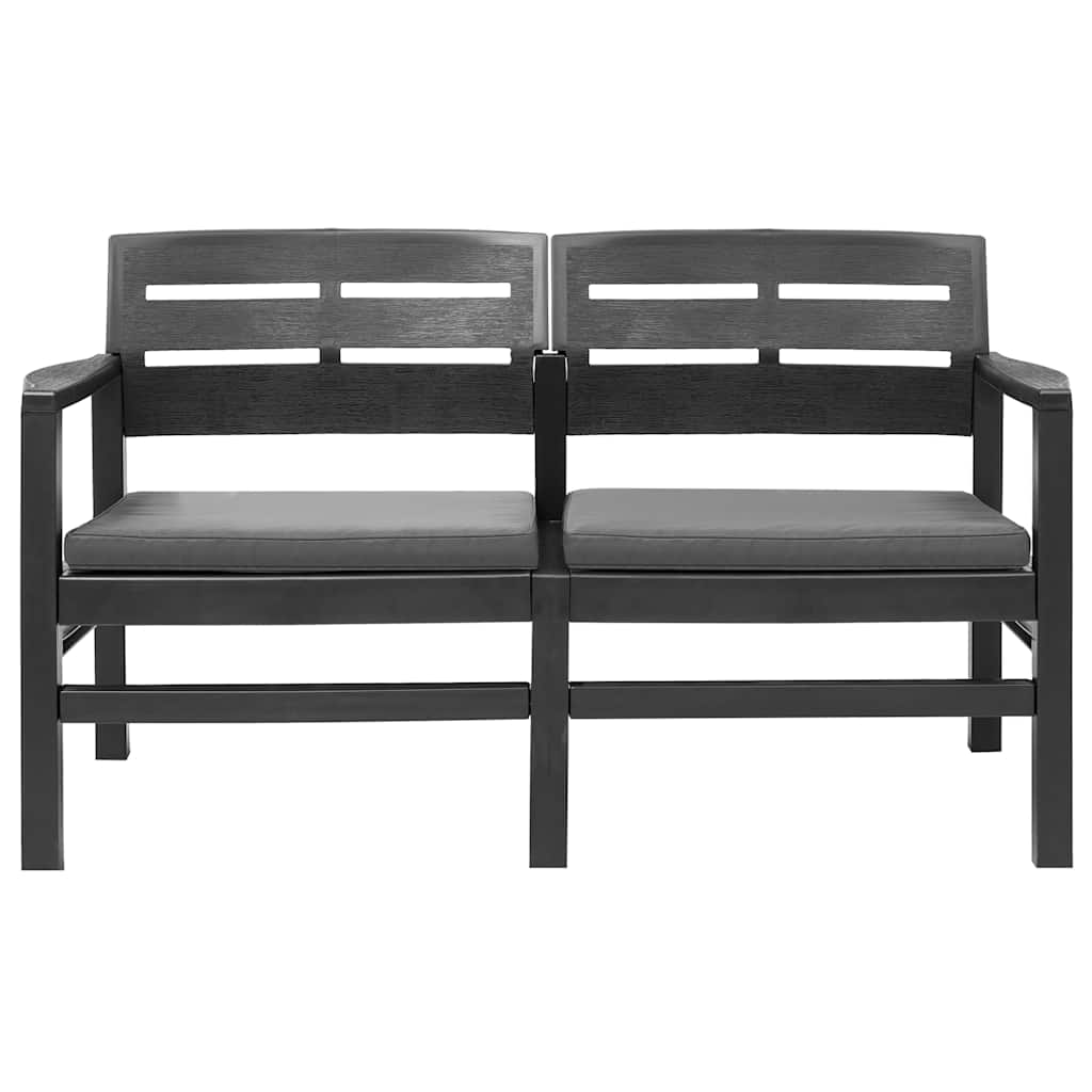 4-teiliges Gartenmöbel-Set Anthrazit Kunststoff