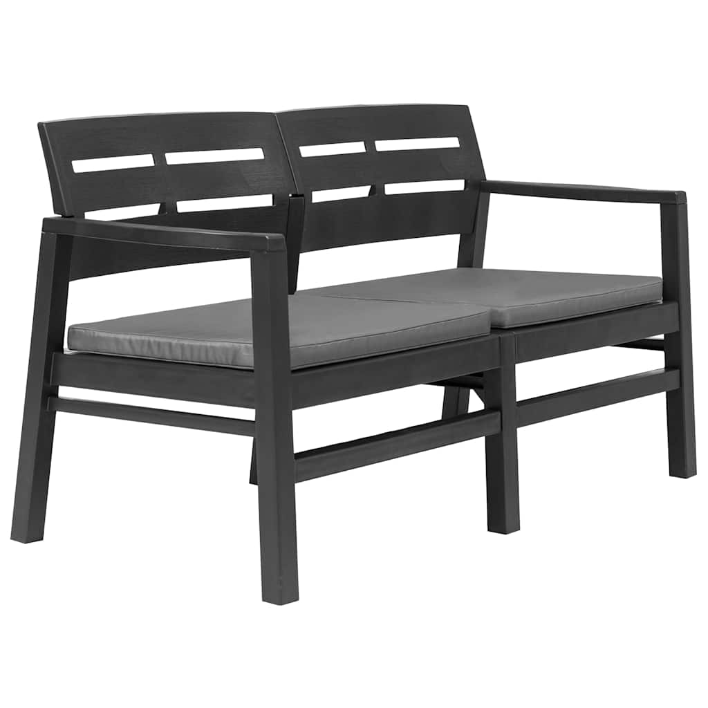 4-teiliges Gartenmöbel-Set Anthrazit Kunststoff