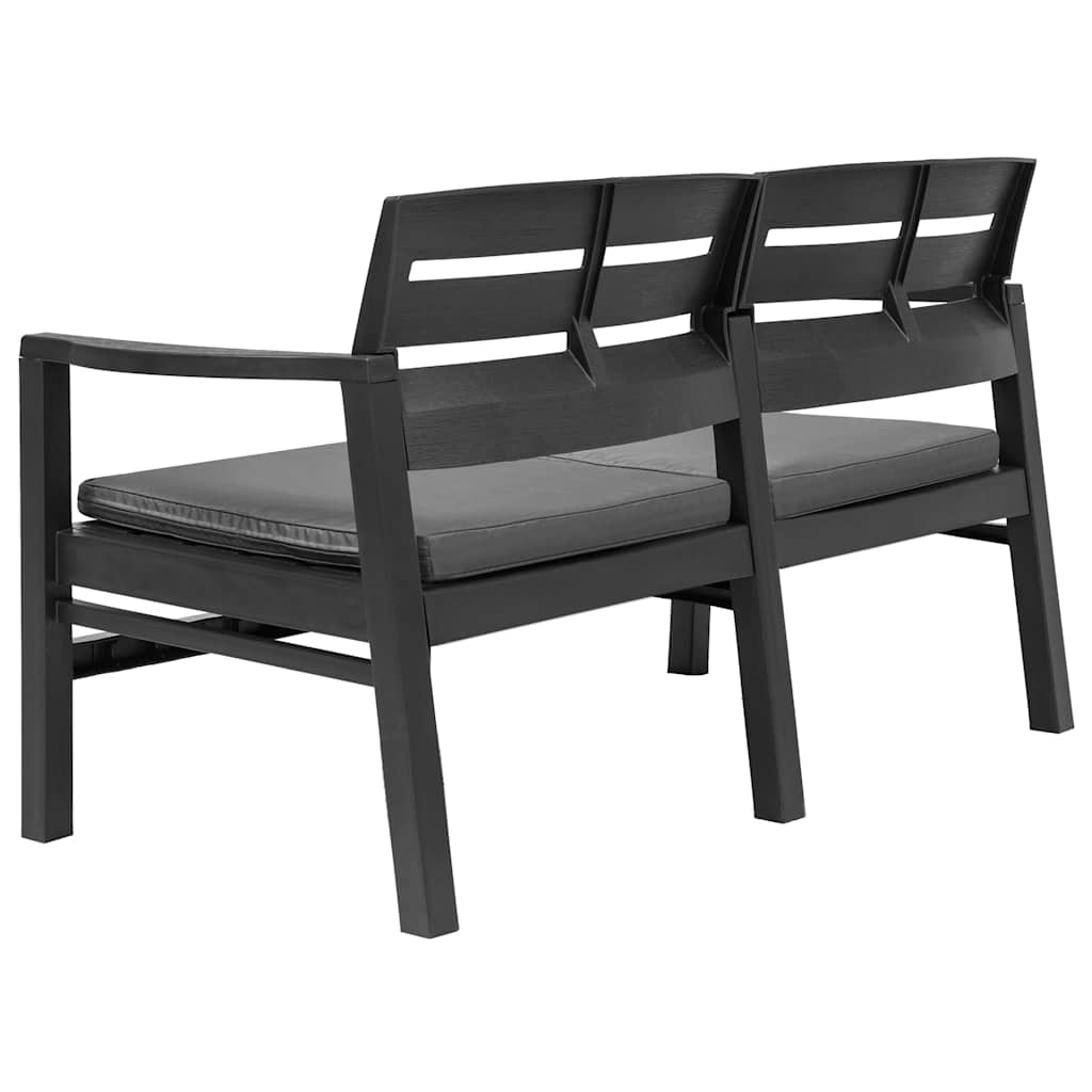 4-teiliges Gartenmöbel-Set Anthrazit Kunststoff