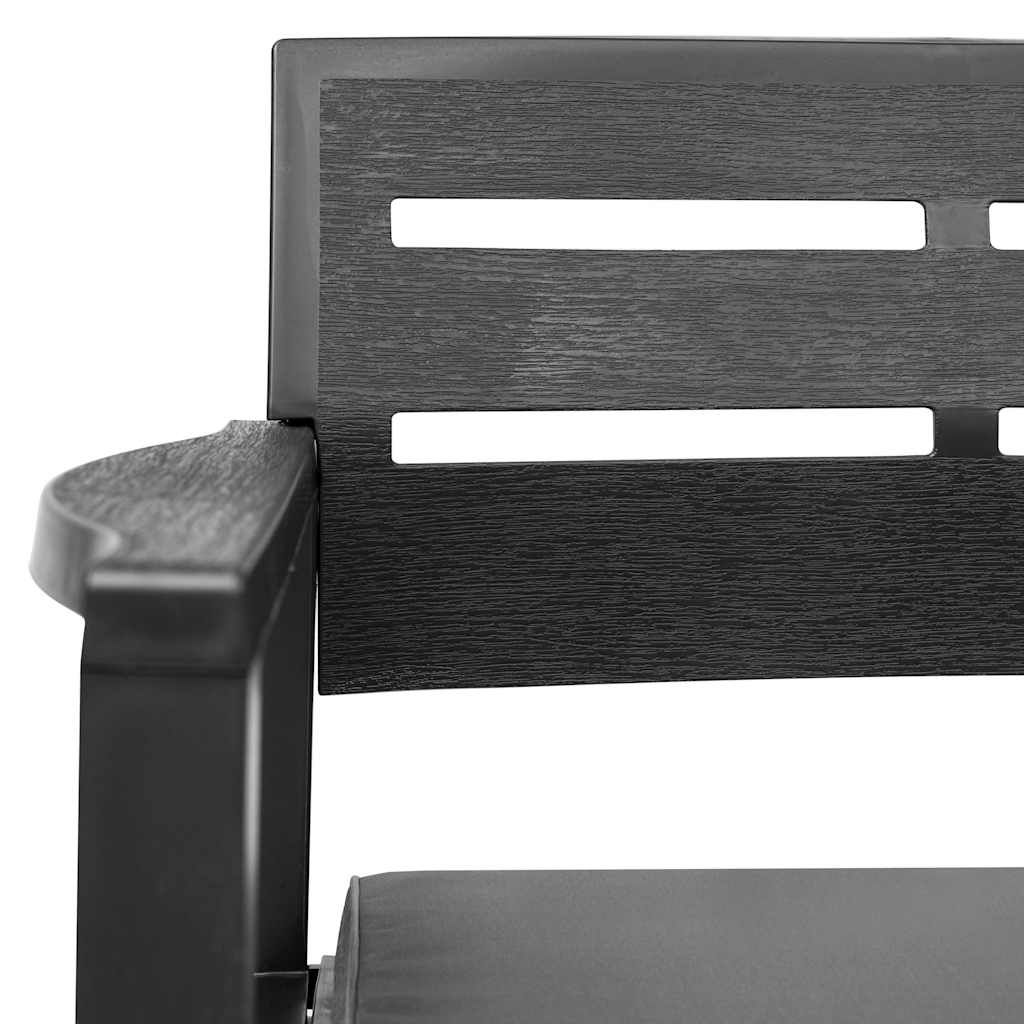 4-teiliges Gartenmöbel-Set Anthrazit Kunststoff