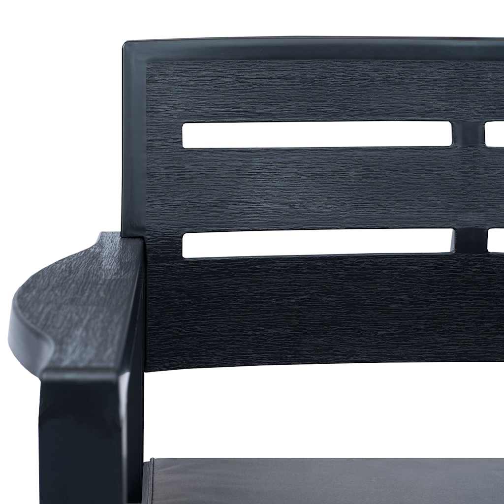 4-teiliges Gartenmöbel-Set Anthrazit Kunststoff