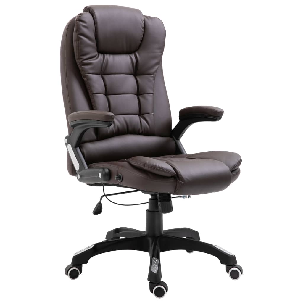 Chaise de bureau marron similicuir