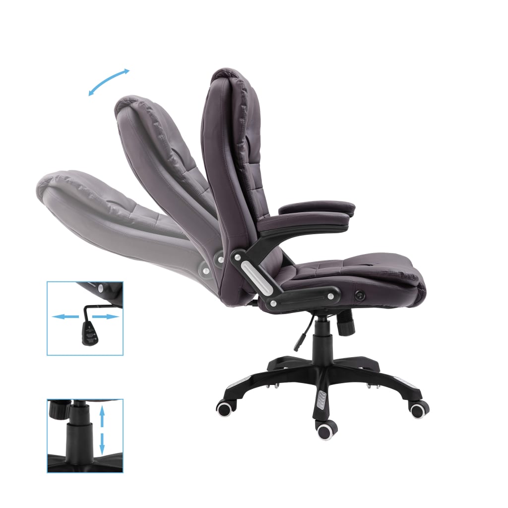 Chaise de bureau marron similicuir