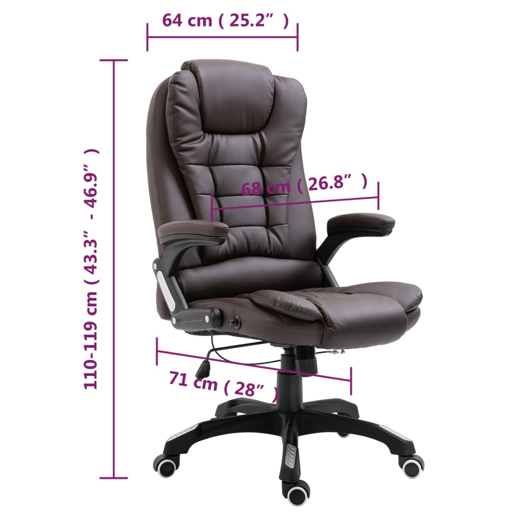 Chaise de bureau marron similicuir