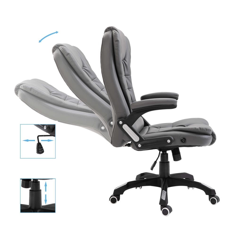 Chaise de bureau anthracite en similicuir