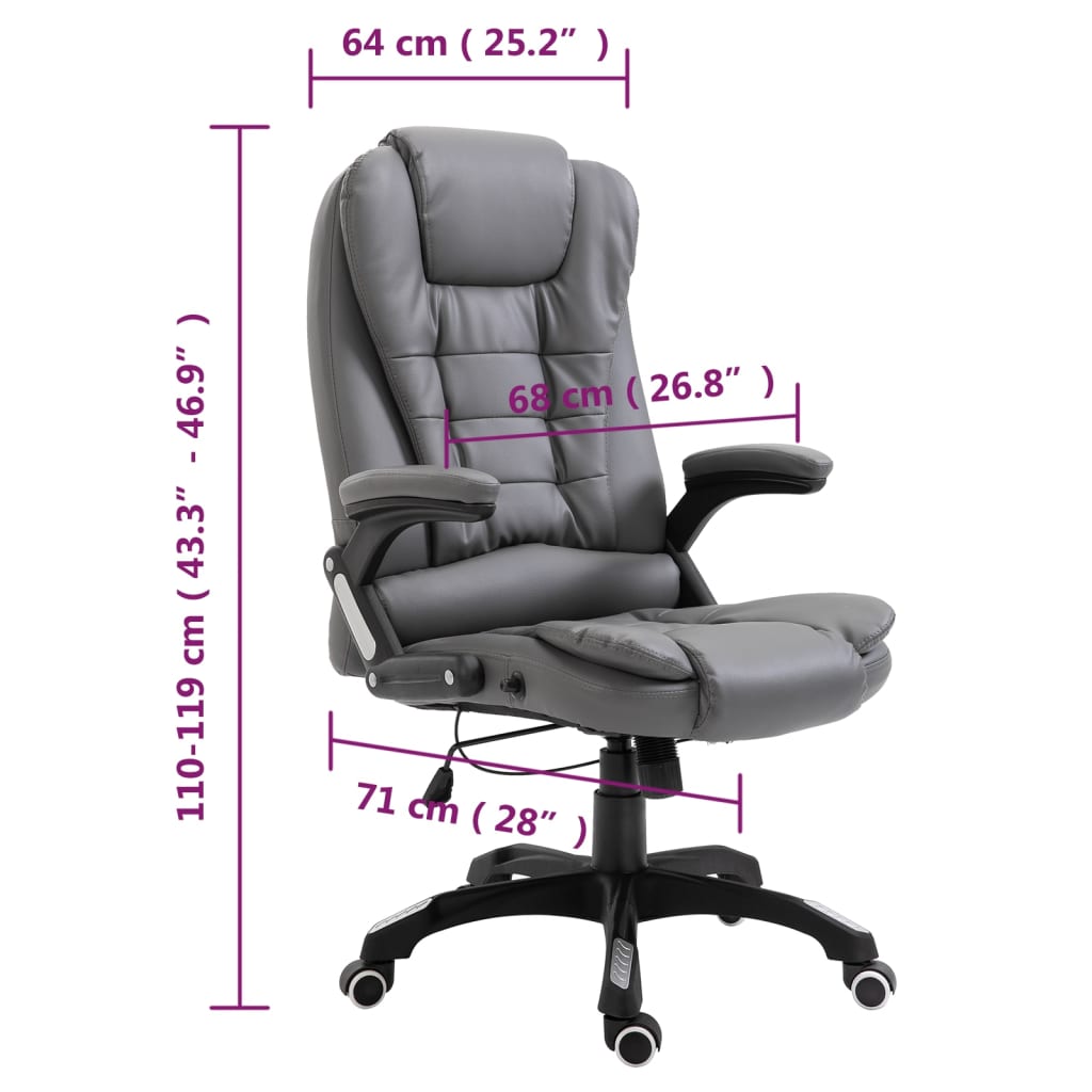 Chaise de bureau anthracite en similicuir
