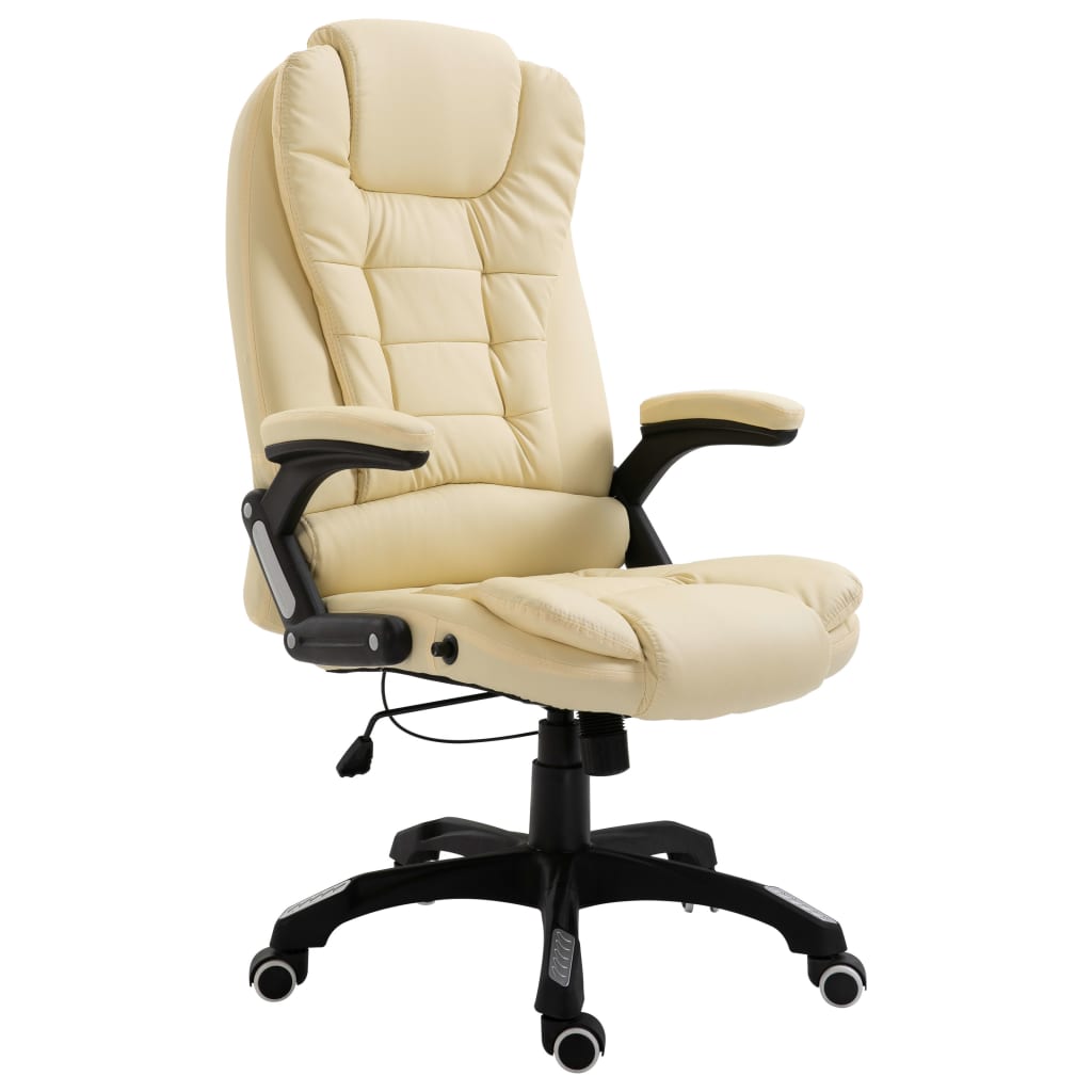Fauteuil de bureau en similicuir crème