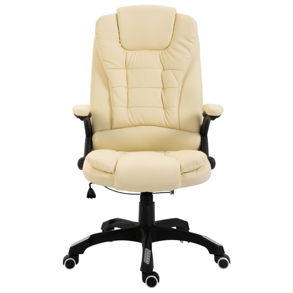 Fauteuil de bureau en similicuir crème