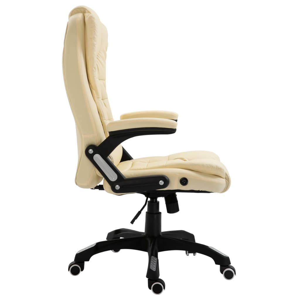 Fauteuil de bureau en similicuir crème