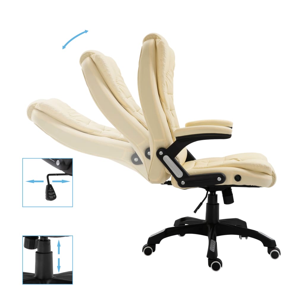 Fauteuil de bureau en similicuir crème