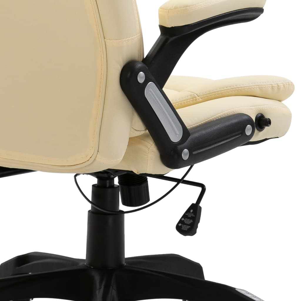 Fauteuil de bureau en similicuir crème