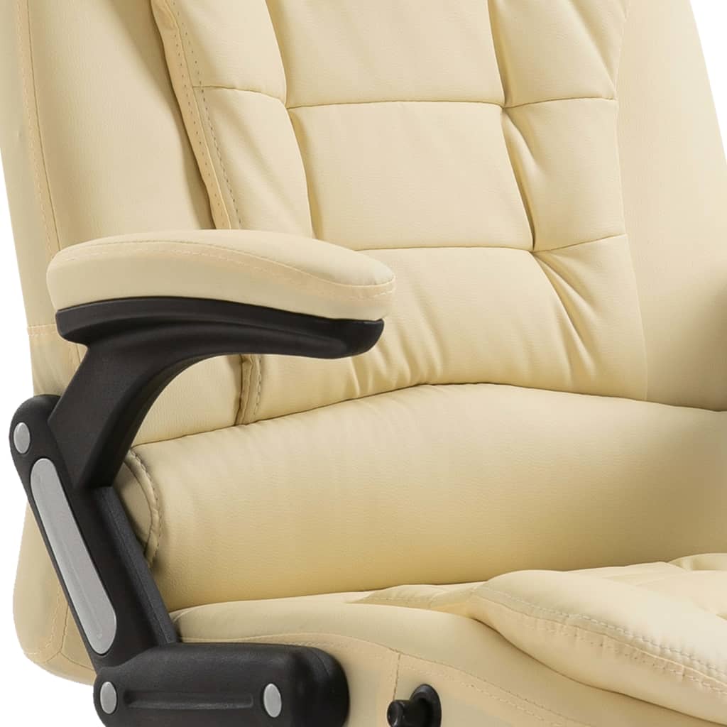 Fauteuil de bureau en similicuir crème