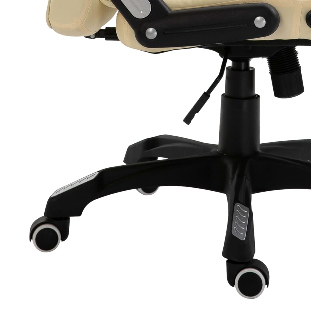Fauteuil de bureau en similicuir crème