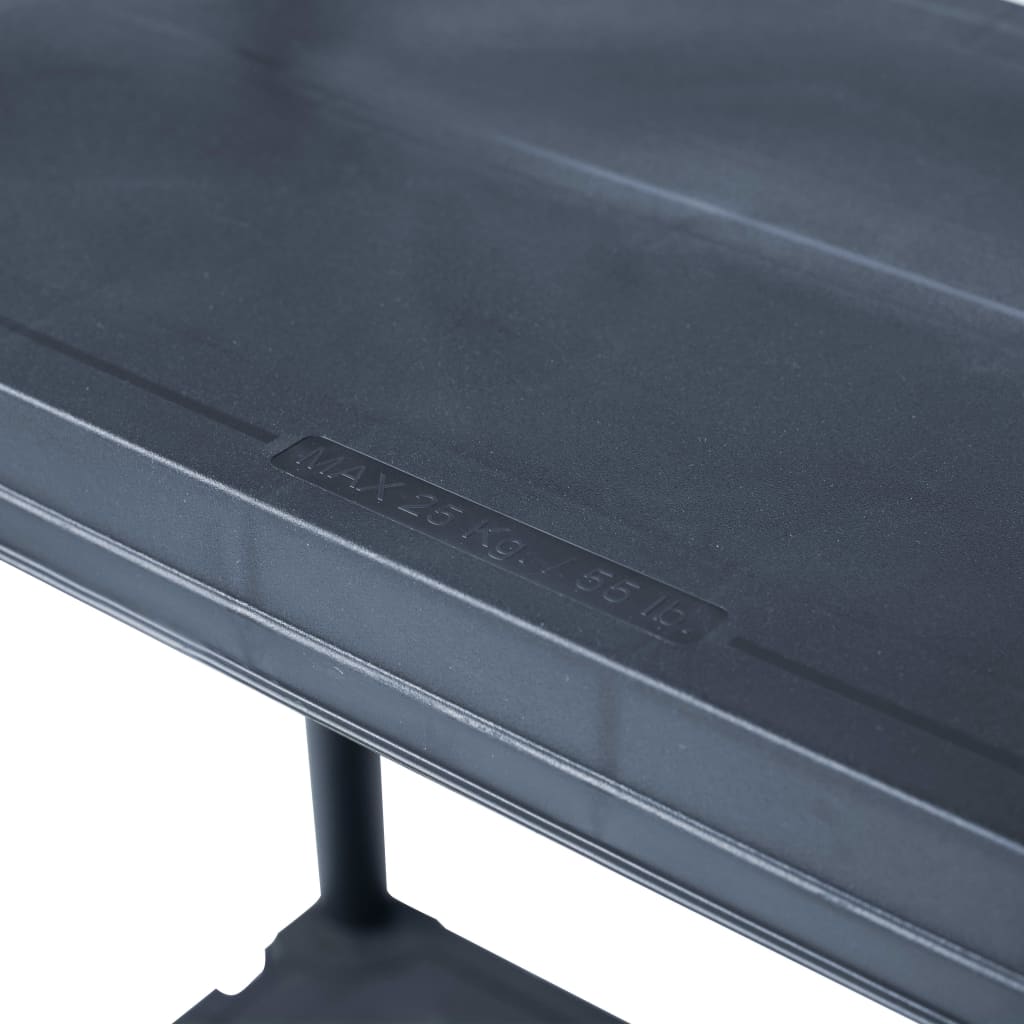 Lagerregale 5 Stk. Schwarz 125 kg 60 x 30 x 180 cm Kunststoff