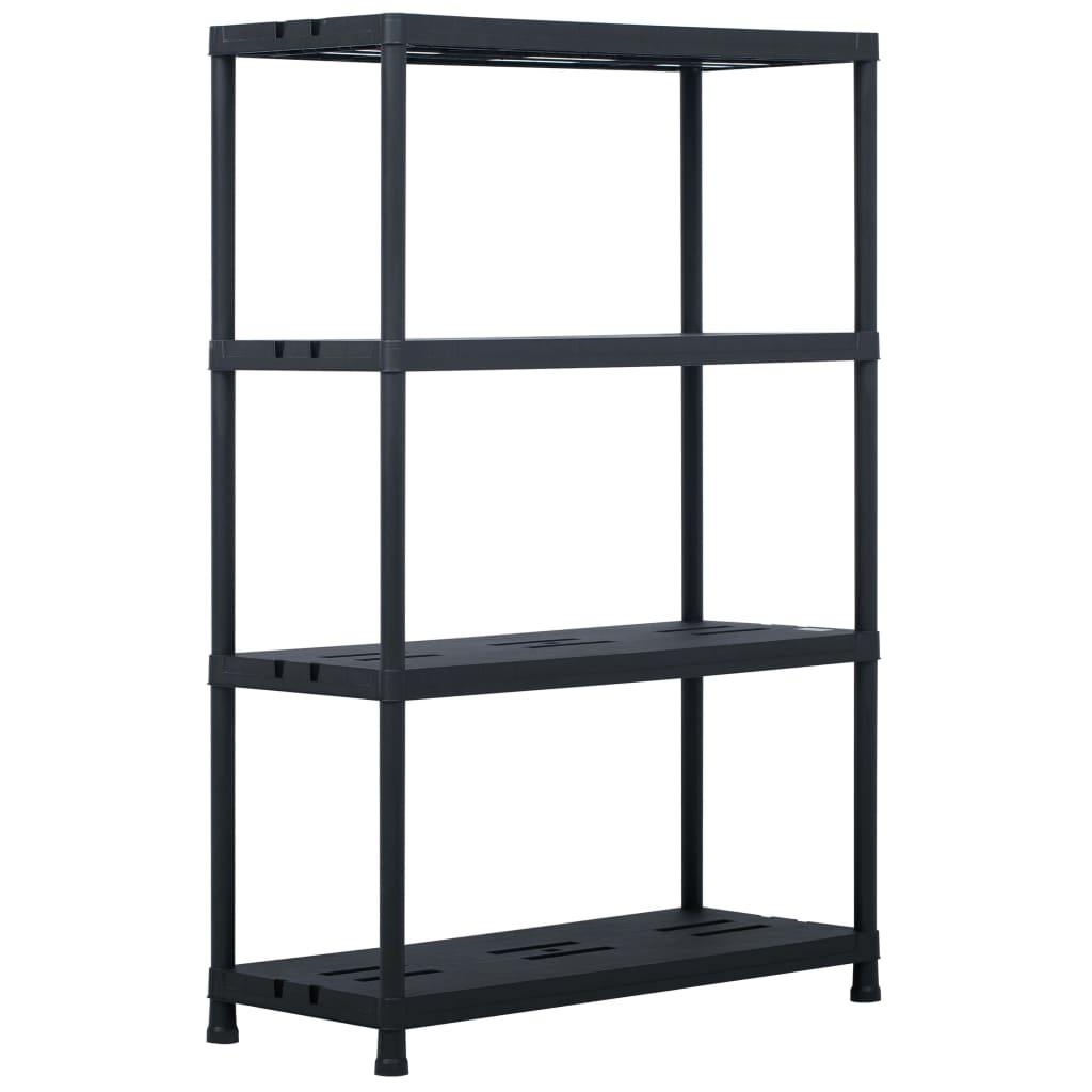 Lagerregale 2 Stk. Schwarz 220 kg 90 x 40 x 138 cm Kunststoff