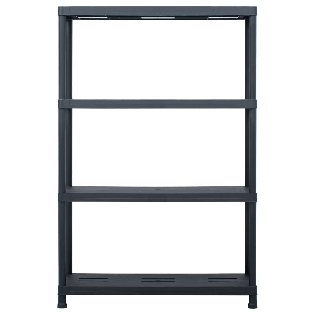 Lagerregale 2 Stk. Schwarz 220 kg 90 x 40 x 138 cm Kunststoff