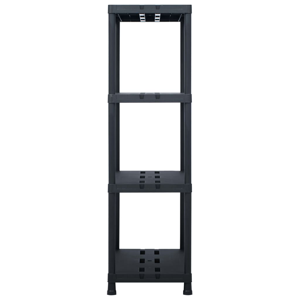 Lagerregale 2 Stk. Schwarz 220 kg 90 x 40 x 138 cm Kunststoff