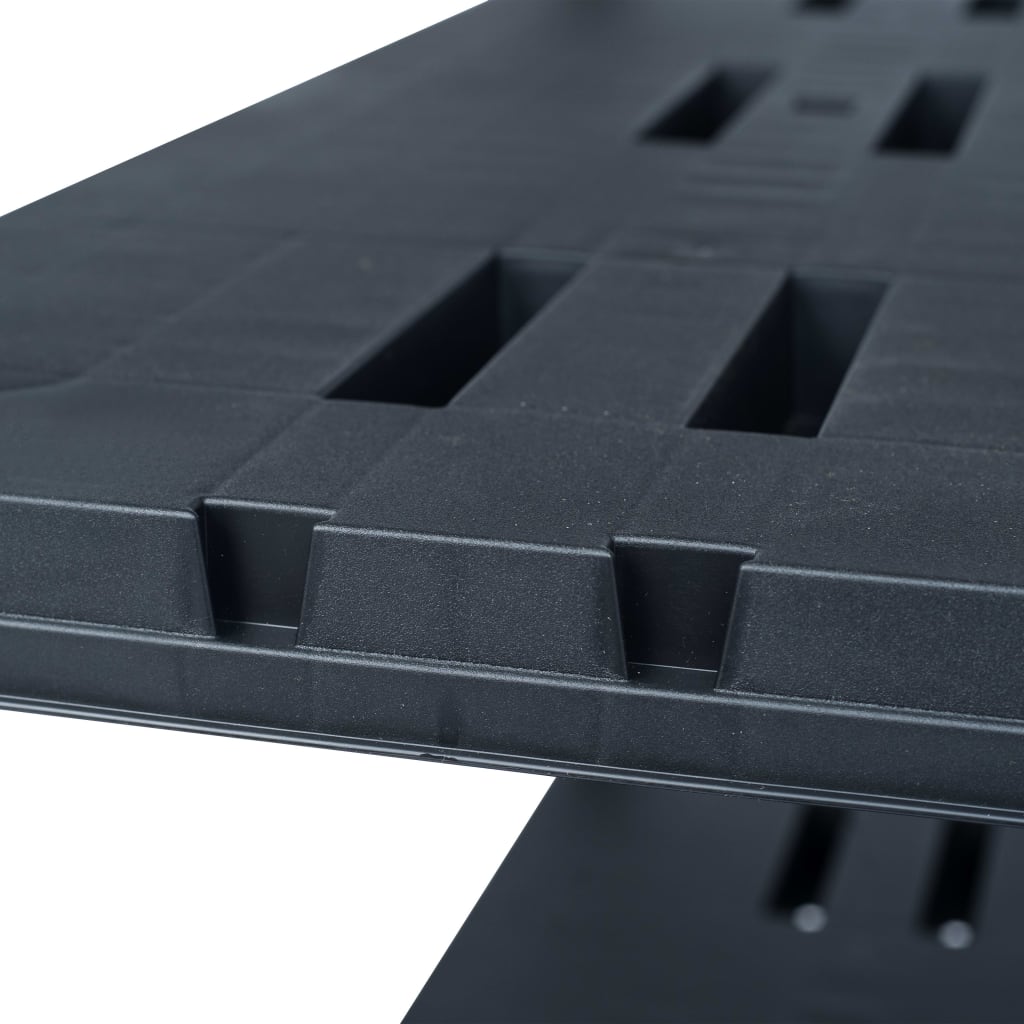 Lagerregale 2 Stk. Schwarz 220 kg 90 x 40 x 138 cm Kunststoff