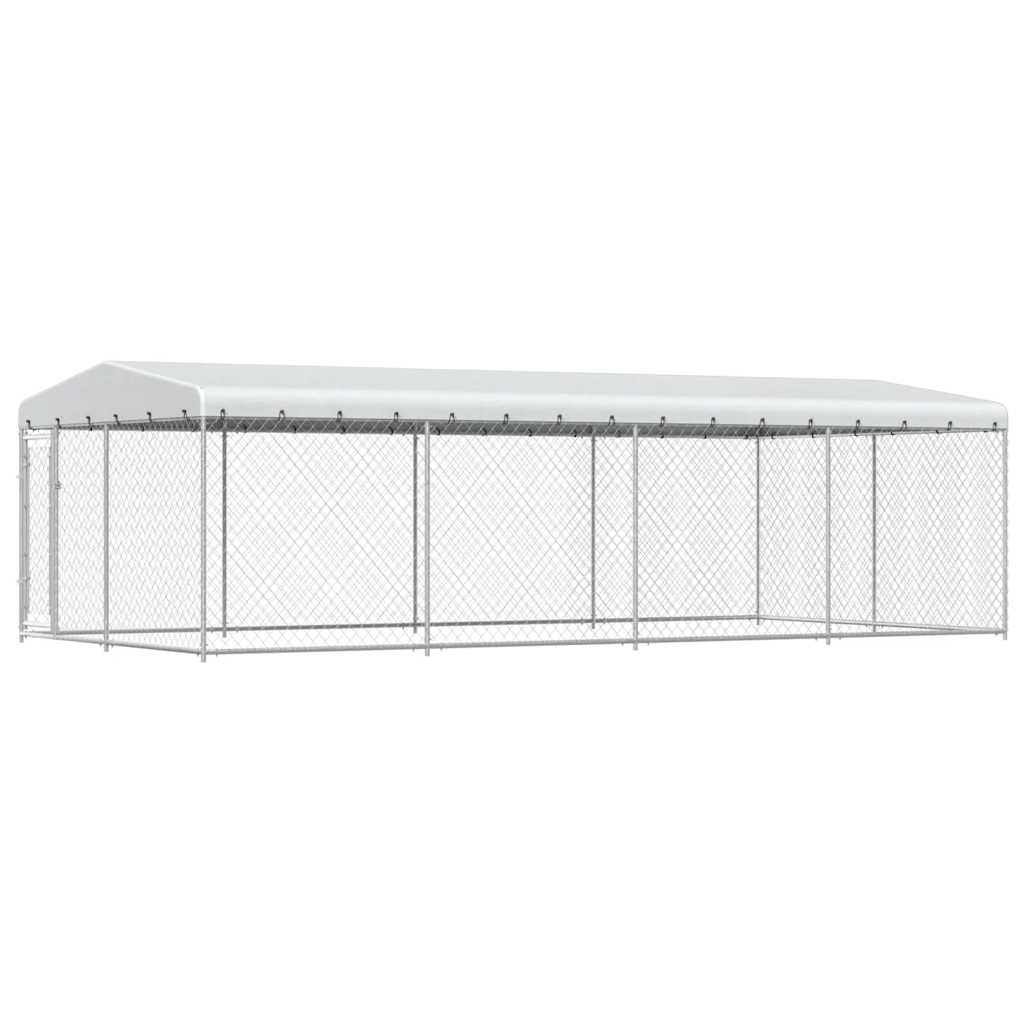 Outdoor-Hundezwinger mit Überdachung 7,6x3,8x2,3 m