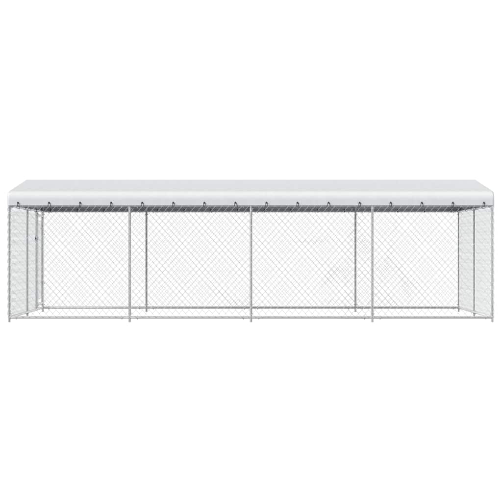 Outdoor-Hundezwinger mit Überdachung 7,6x3,8x2,3 m