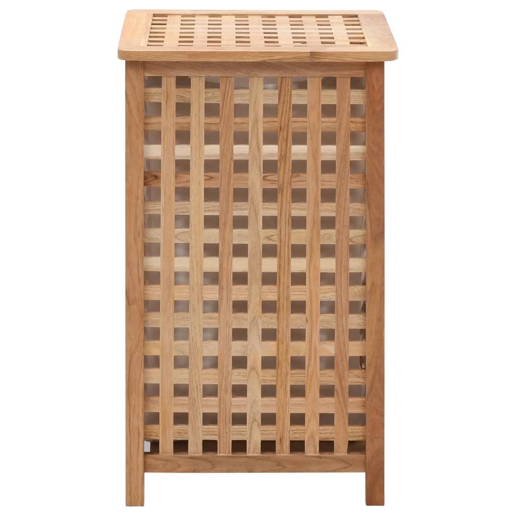 Panier à linge 39x39x65 cm en bois massif de noyer
