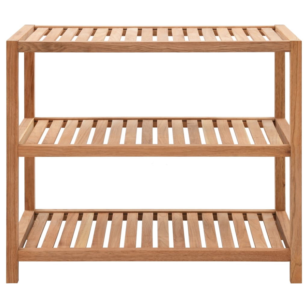 Étagère de salle de bain en noyer massif 65x40x55 cm