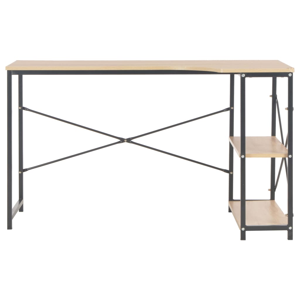 Bureau noir et chêne 120x72x70 cm