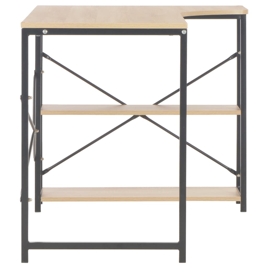 Bureau noir et chêne 120x72x70 cm