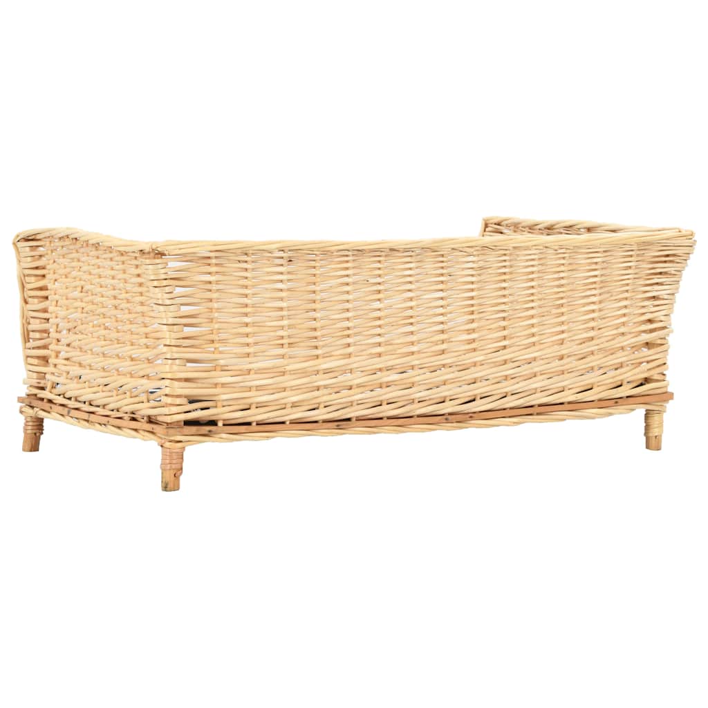 Hundekorb mit Kissen 90x54x35 cm Natur Weide
