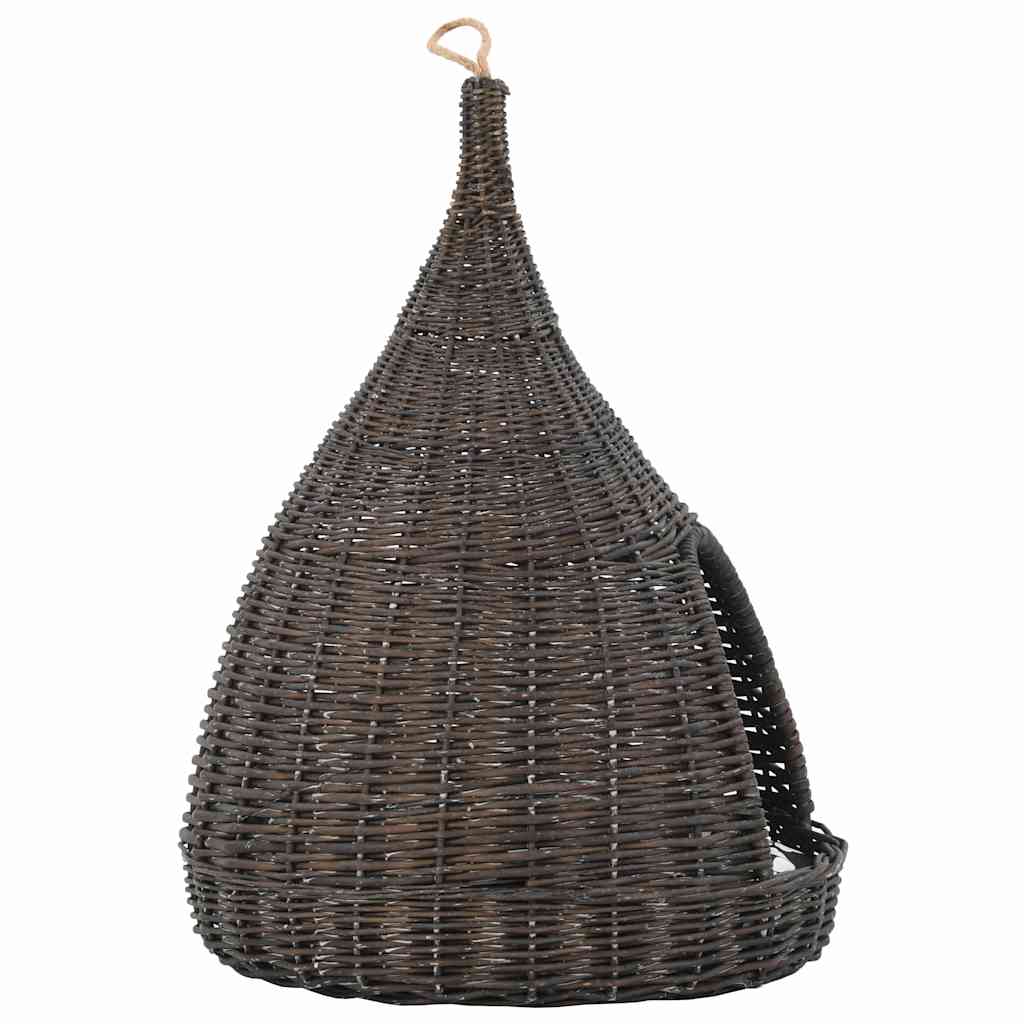 Katzenhaus mit Kissen Grau 40x60 cm Naturweide Tipi