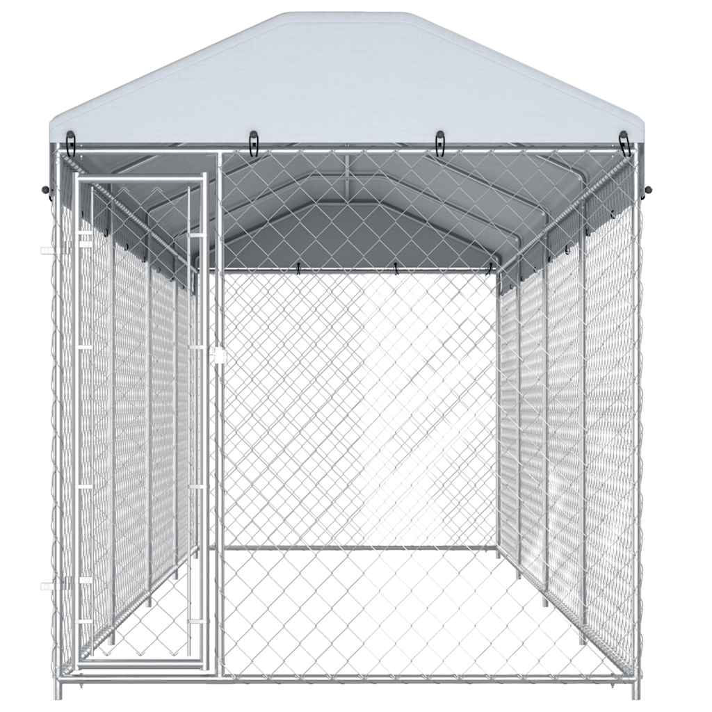 Outdoor-Hundezwinger mit Überdachung 760x190x225 cm