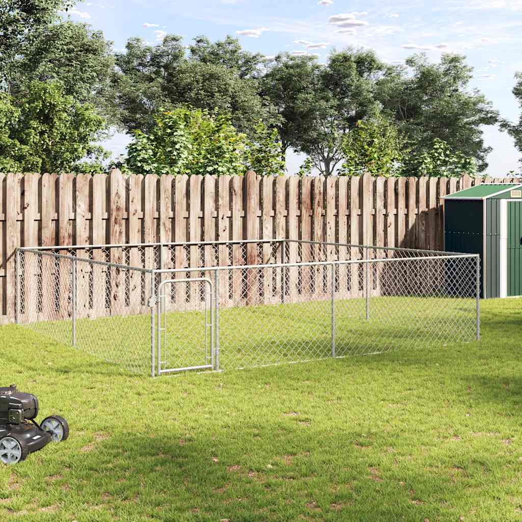 Outdoor-Hundezwinger Verzinkter Stahl 4 x 4 x 1 m
