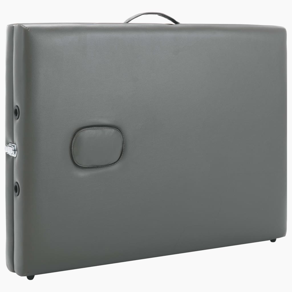 Massage table with 2 zones Wooden frame Anthracite 186×68 cm