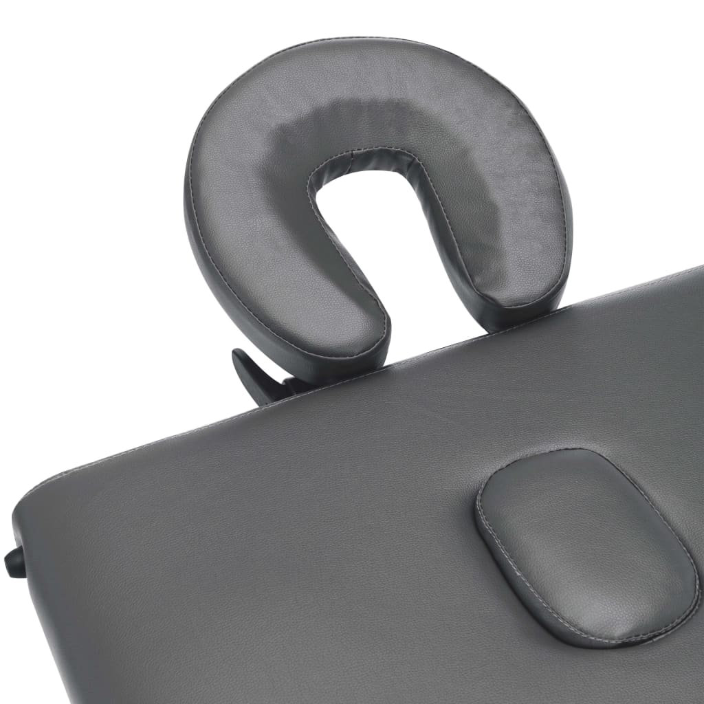 3-Zone Wooden Massage Table Anthracite 186x68 cm