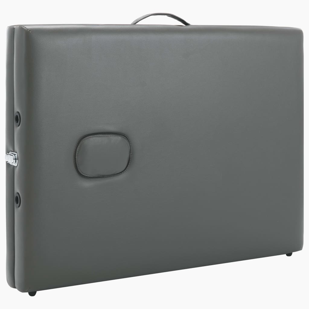 3-Zone Wooden Massage Table Anthracite 186x68 cm