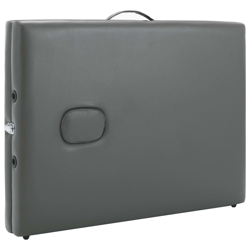 3-Zone Massage Table Aluminum Frame Anthracite 186×68 cm