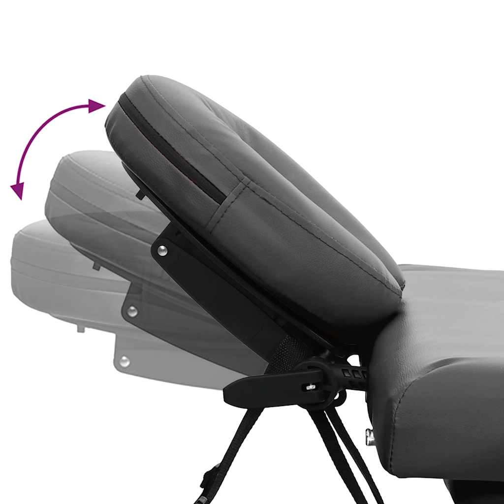 4-Zone Massage Table, Aluminum Frame, Anthracite, 186×68 cm