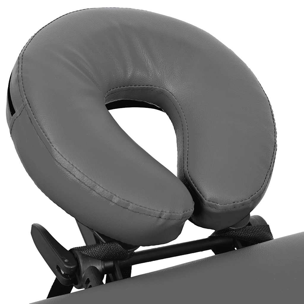 4-Zone Massage Table, Aluminum Frame, Anthracite, 186×68 cm