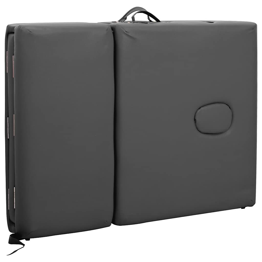 4-Zone Massage Table, Aluminum Frame, Anthracite, 186×68 cm