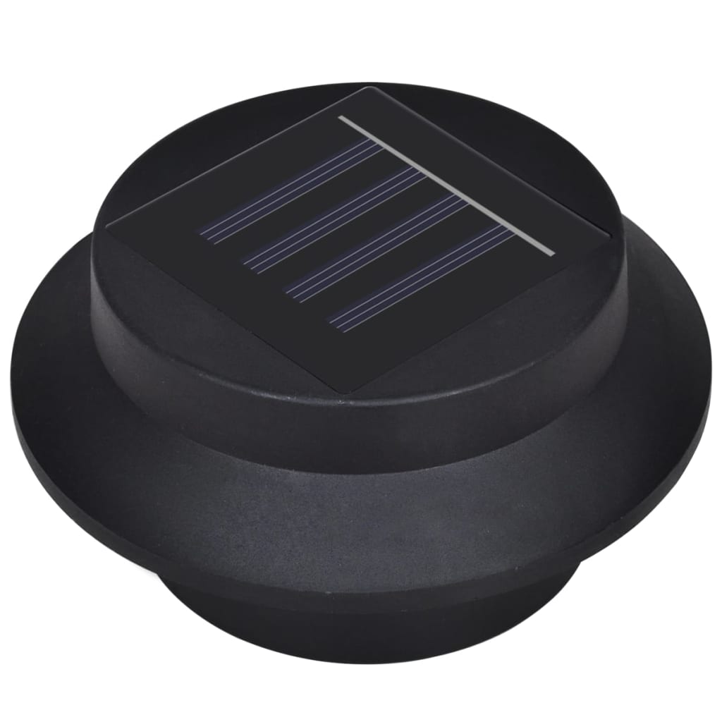 Solar Outdoor Fence Lights 12 Pcs LED Black