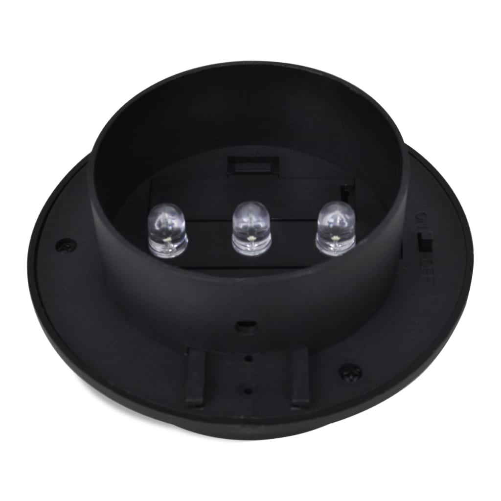 Solar Outdoor Fence Lights 12 Pcs LED Black