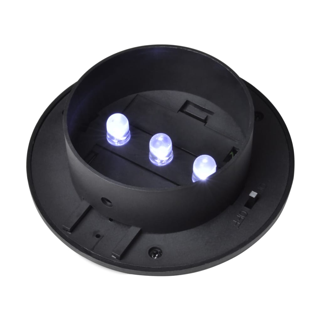 Solar Outdoor Fence Lights 12 Pcs LED Black