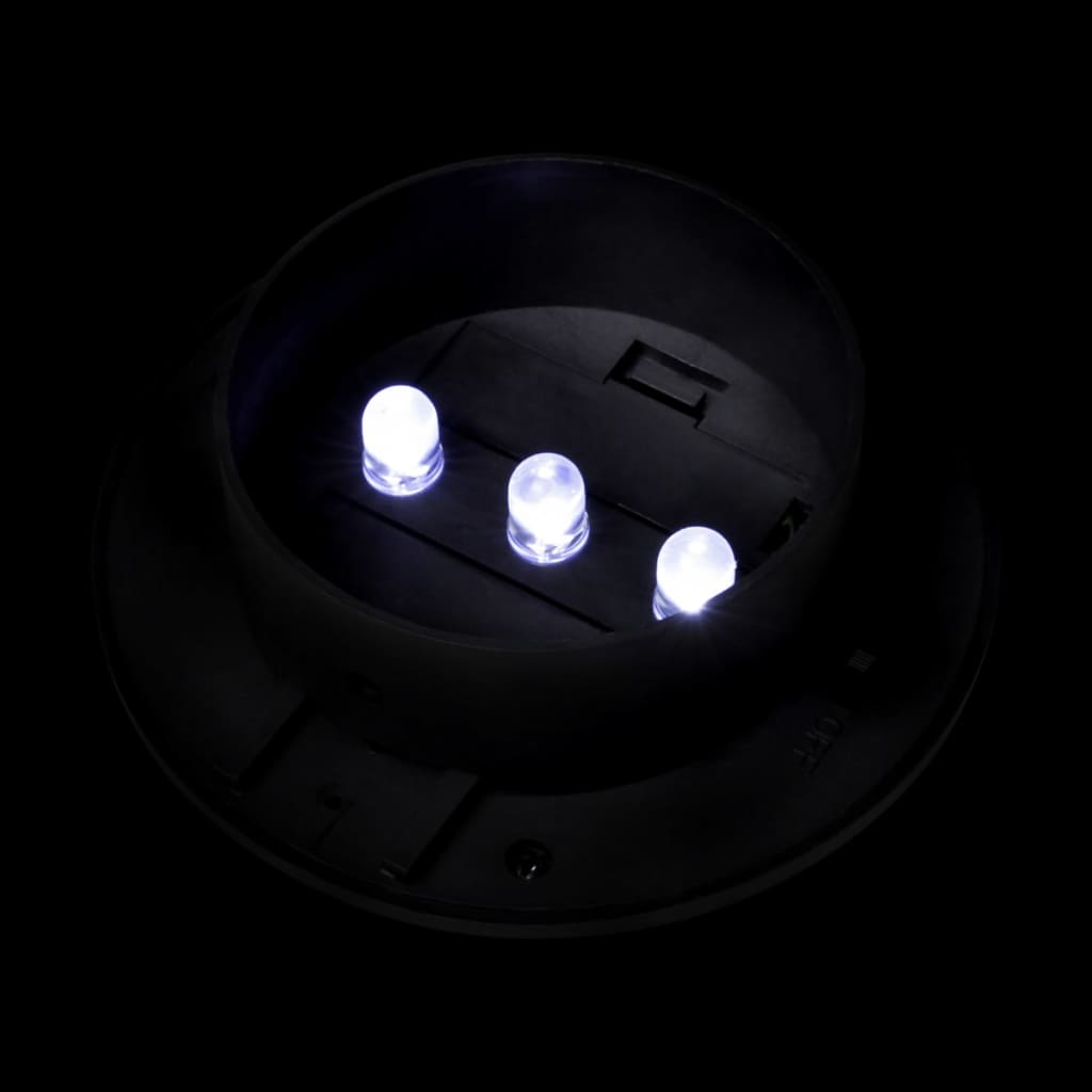 Solar Outdoor Fence Lights 12 Pcs LED Black